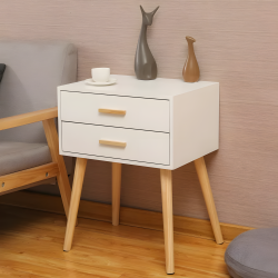 Wooden Nightstand - 2 Drawer 