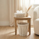 Straw Trash Can & Tissue Box