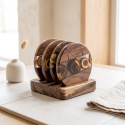 Wooden Coaster Set 4 Pieces 