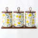 Lemon Pattern Porcelain Jar Set - 3 Pcs