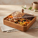 Wooden Four-Section Serving Platter with Acrylic Lid Large