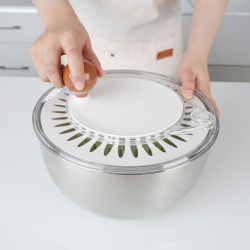 Stainless Steel Salad Spinner Drain Bowl