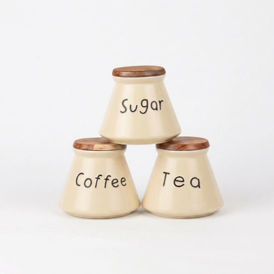 Porcelain Spice Jar Set - 3 Pcs