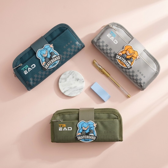 Pencil Case With 3 Zippers