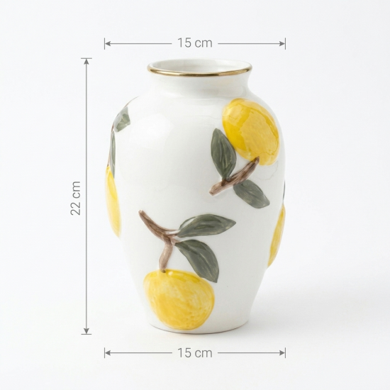 Lemon Pattern Porcelain Vase Large