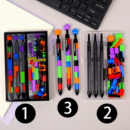 Black Gel Pens Set 3 Pieces
