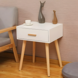 Wooden Nightstand - 1 Drawer 