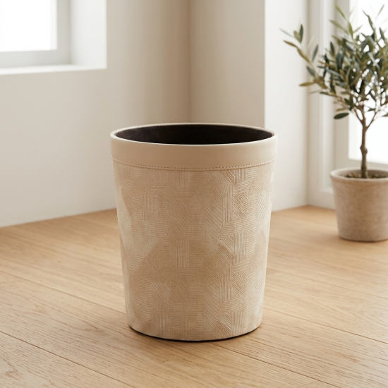 Leather Trash Can