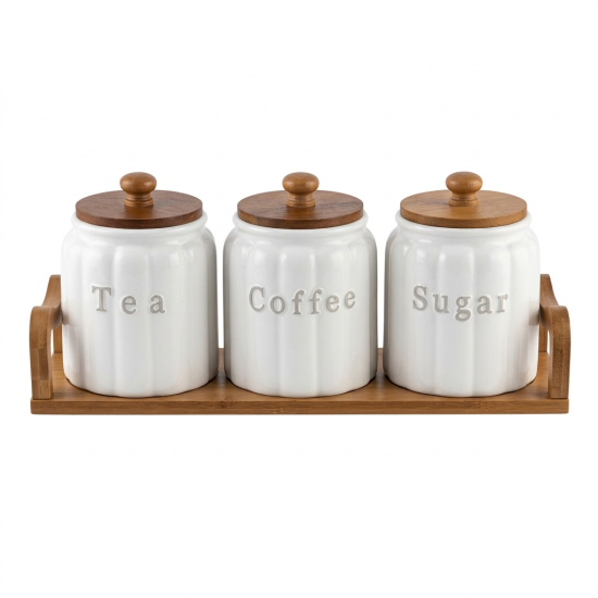 Porcelain Spice Jar Set - 3 Pcs