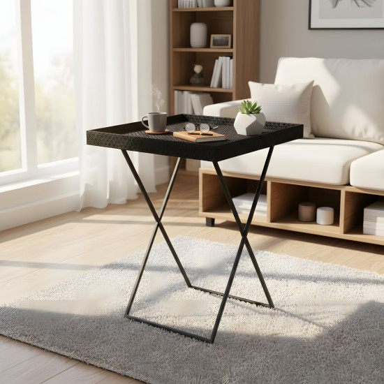 Leather Folding Tray Table