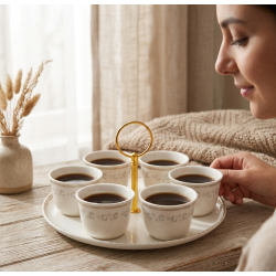 Coffee Cup Holder + 6 Tulip Cups
