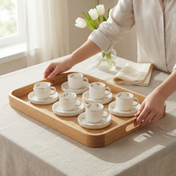 Coffee Cup and Saucer Set - 6 Pcs