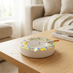 Lemon Pattern Ceramic Ashtray Medium