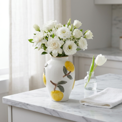 Lemon Pattern Porcelain Vase Small