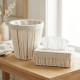 Straw Trash Can & Tissue Box