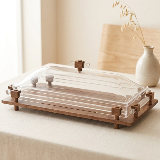 Wooden & Acrylic Serving Platter