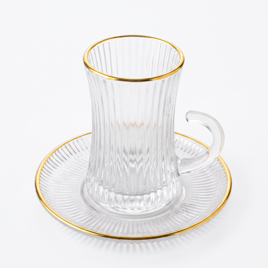 Tea Glass Cups And Saucer Set 6 Pcs