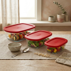 Pyrex Glass Food Storage Container Set 3 Pcs