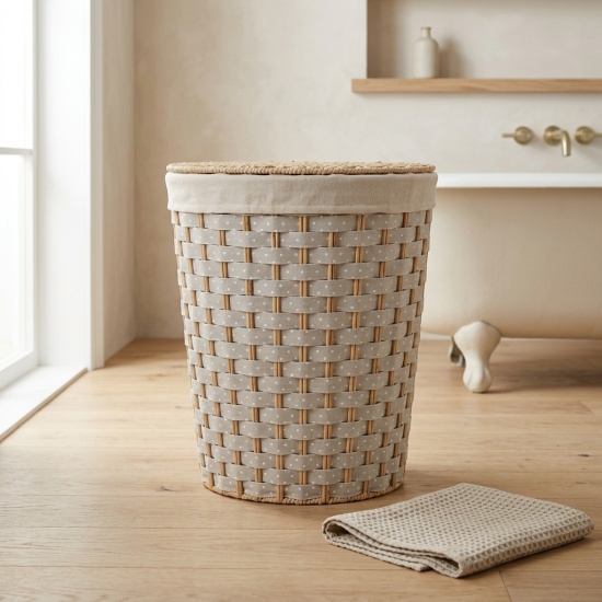 Straw Laundry Basket Large