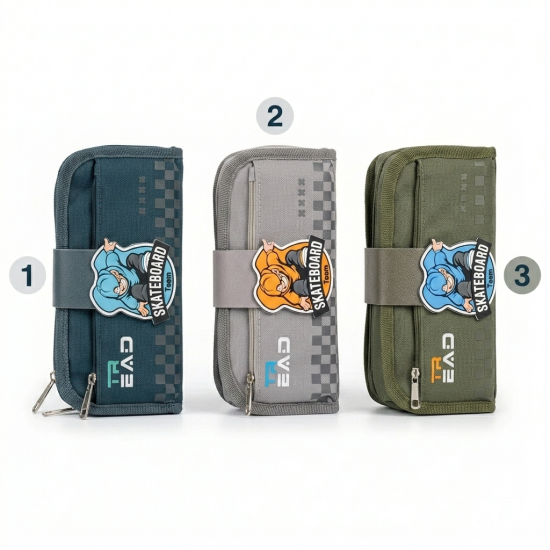 Pencil Case With 3 Zippers