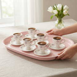 Coffee Cup and Saucer Set - 6 Pcs