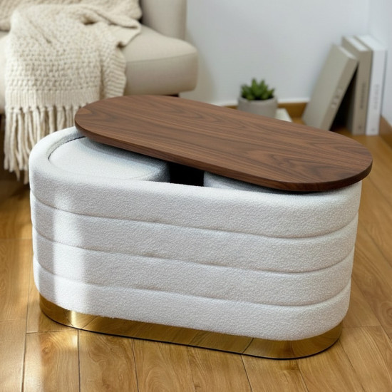 Storage Pouf Set - 3 Pcs