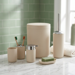 Plastic Bathroom Set - 6 Pcs