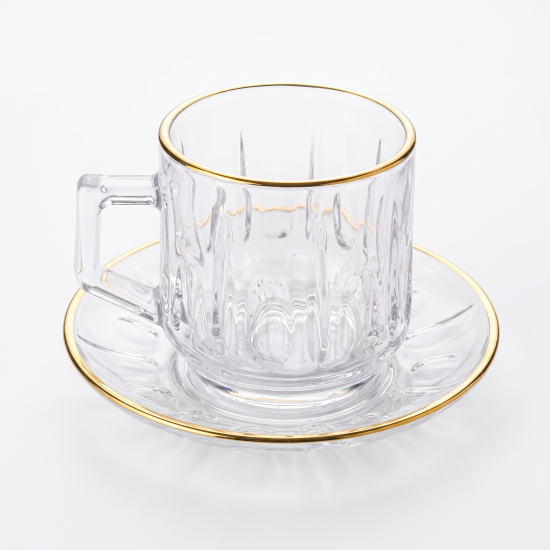 Tea Glass Cups And Saucer Set 6 Pcs