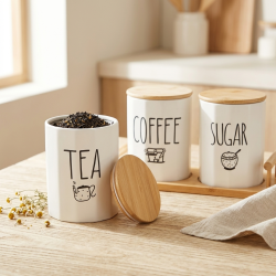 Porcelain Spice Jar Set - 3 Pcs