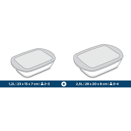 Pyrex Glass Food Storage Container Set 2 Pcs