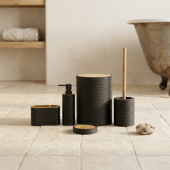 Plastic Bathroom Set - 5 Pcs
