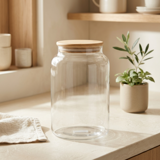Acrylic Jar With Wooden Lid 3 L 
