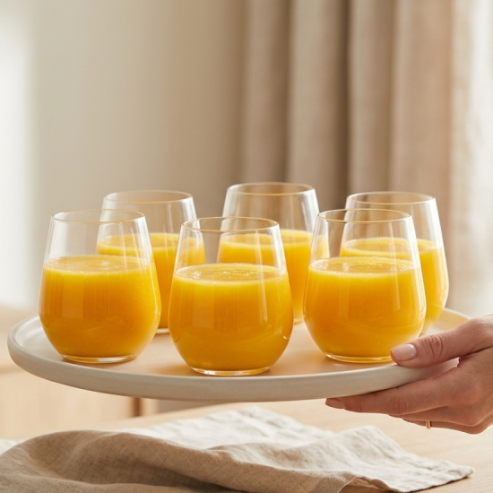 Glass Cup Set 6 Pcs - 370 ml