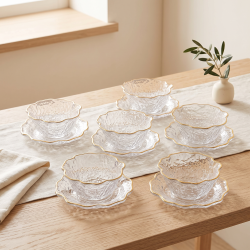 Glass Bowls And Saucer 6 Pcs