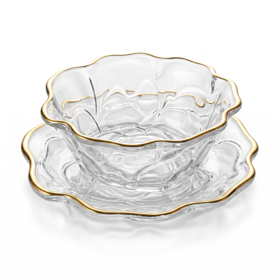 Glass Bowls And Saucer 6 Pcs