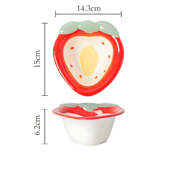 Strawberry Pattern Porcelain Bowl