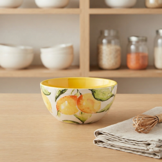 Lemon Pattern Porcelain Bowl