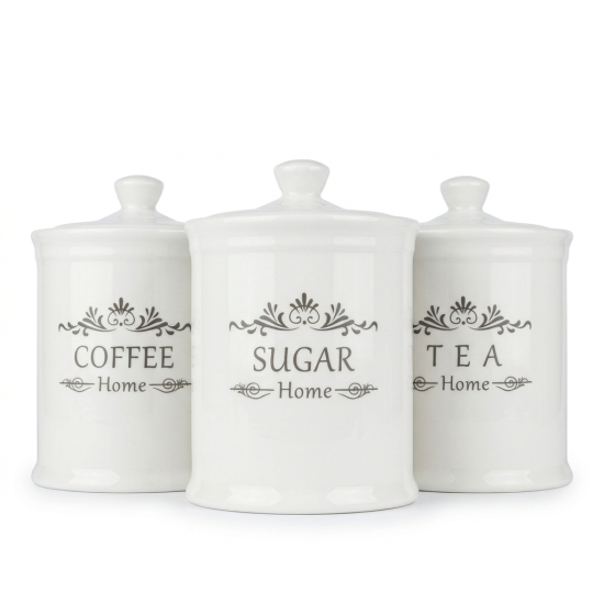 Porcelain Spice Jar Set - 3 Pcs