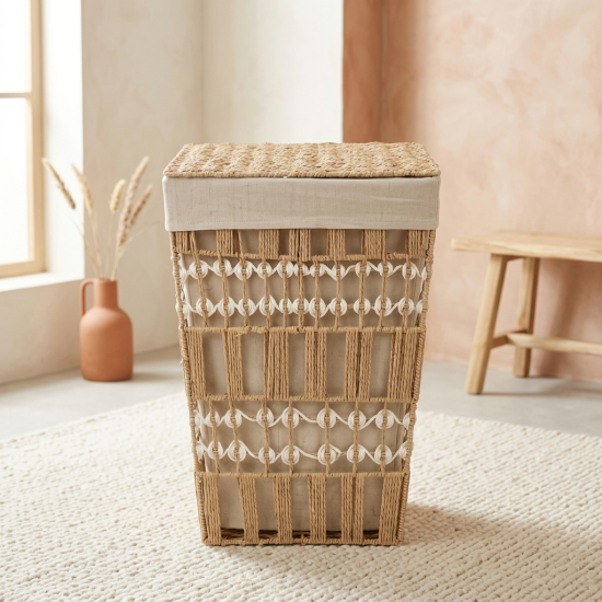Straw Laundry Basket Large