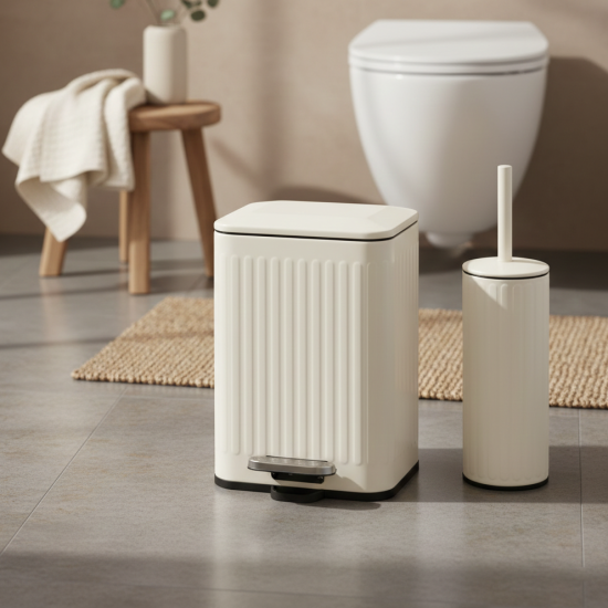 Trash Can & Toilet Brush Set