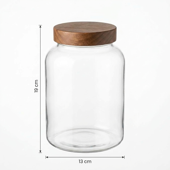 Acrylic Jar With Wooden Lid 2 L 