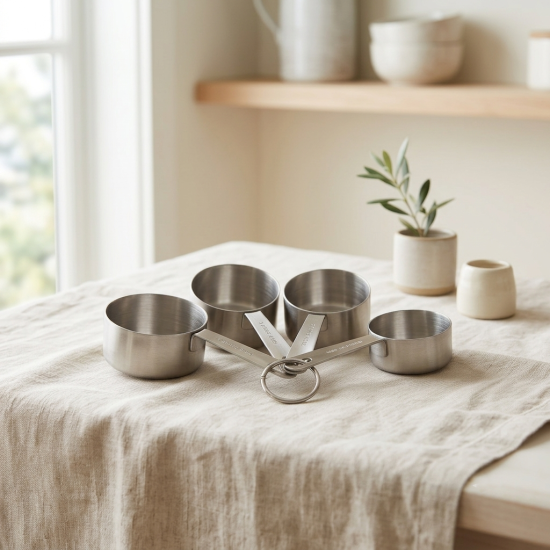 Stainless Steel Measuring Cups Set - 4 Pcs
