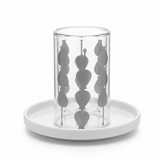 Glass Cups And Saucer Set 6 Pcs