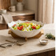 Salad Bowl with Wooden Stand 12 Inch