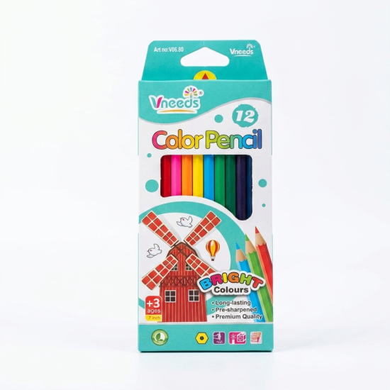Wooden Colored Pencils 12 Pcs