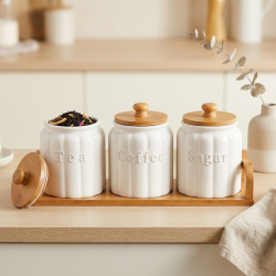Porcelain Spice Jar Set - 3 Pcs