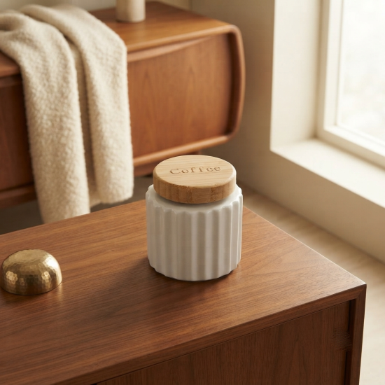 Ceramic Jar Set With Base 3 Pieces