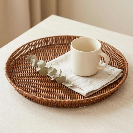 Round Straw Tray 45 cm