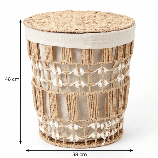 Straw Laundry Basket Medium