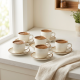 Porcelain Coffee Cup and Saucer Set - 6 Pcs